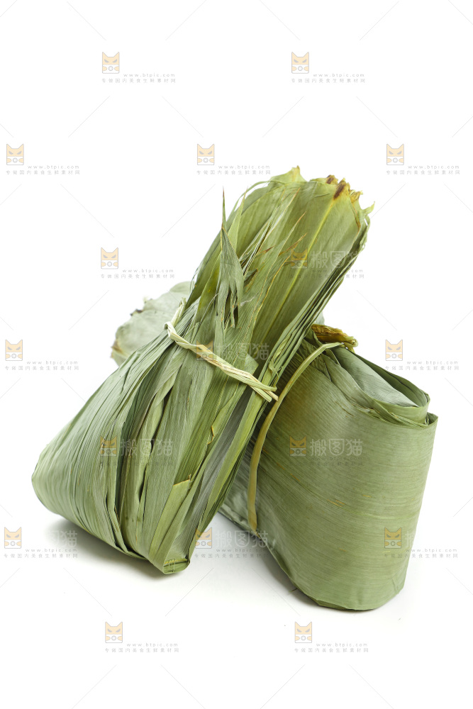 白底上的天然粽叶
