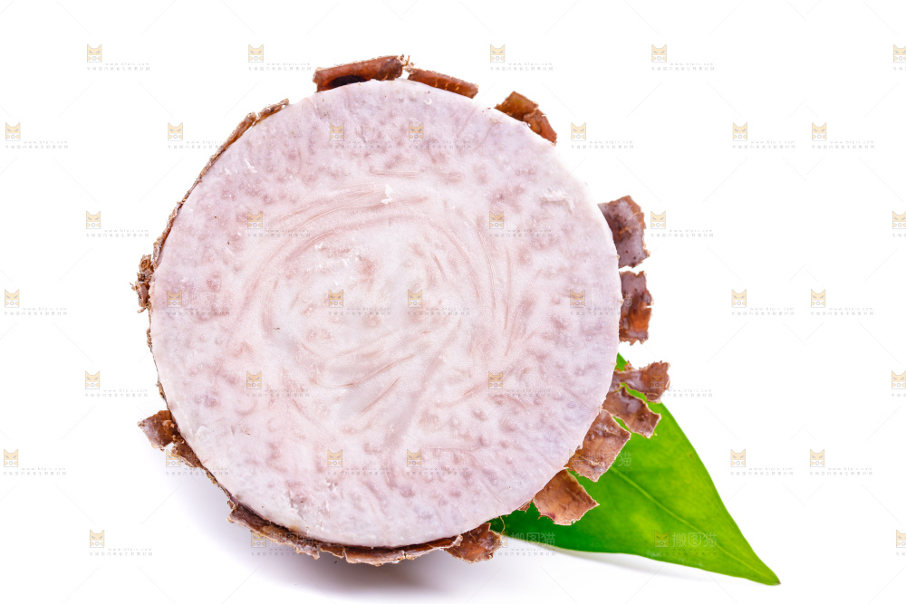 白底上的芋头果肉