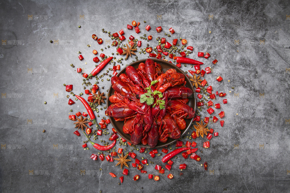 小龙虾纹理背景