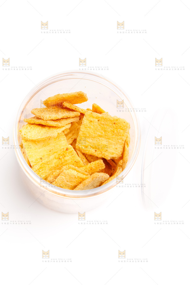 白底上的糯米锅巴