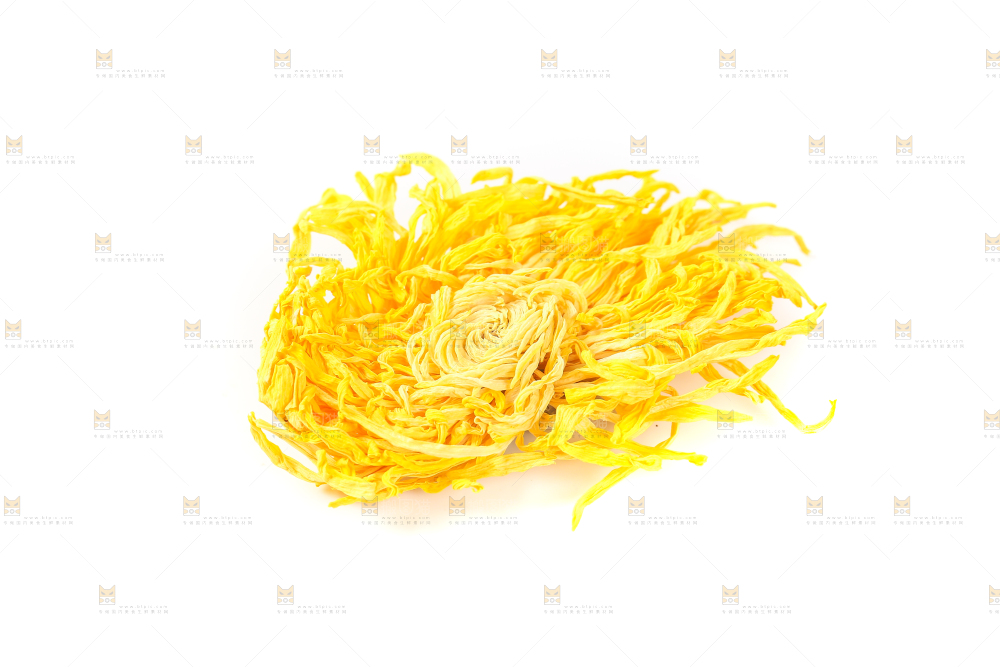 白底上放着金丝皇菊