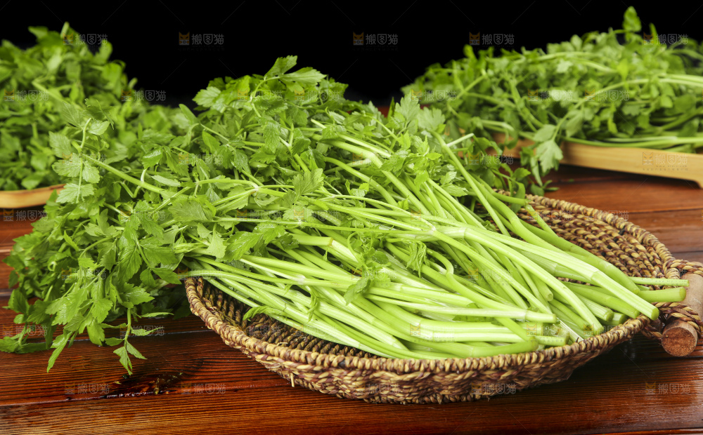篮子里装着水芹