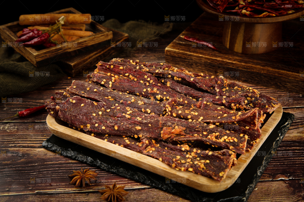 一盘麻辣牛肉干