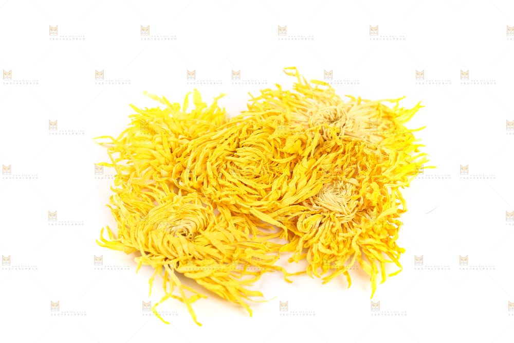 白底上放着贡菊