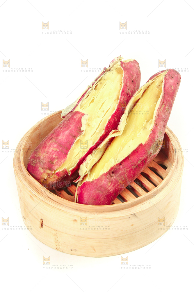 白底上放着沙地板栗红薯