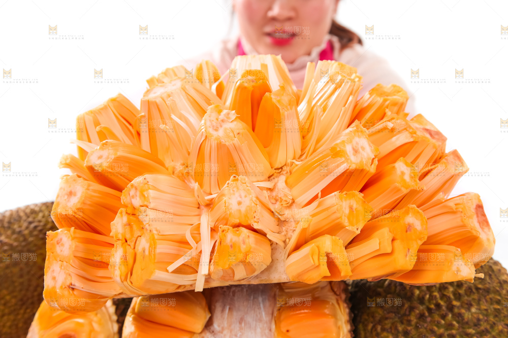 手里捧着红肉菠萝蜜