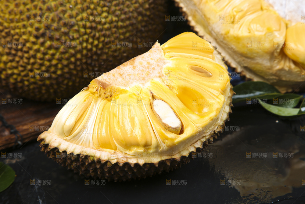 黑底上放着海南黄肉菠萝蜜