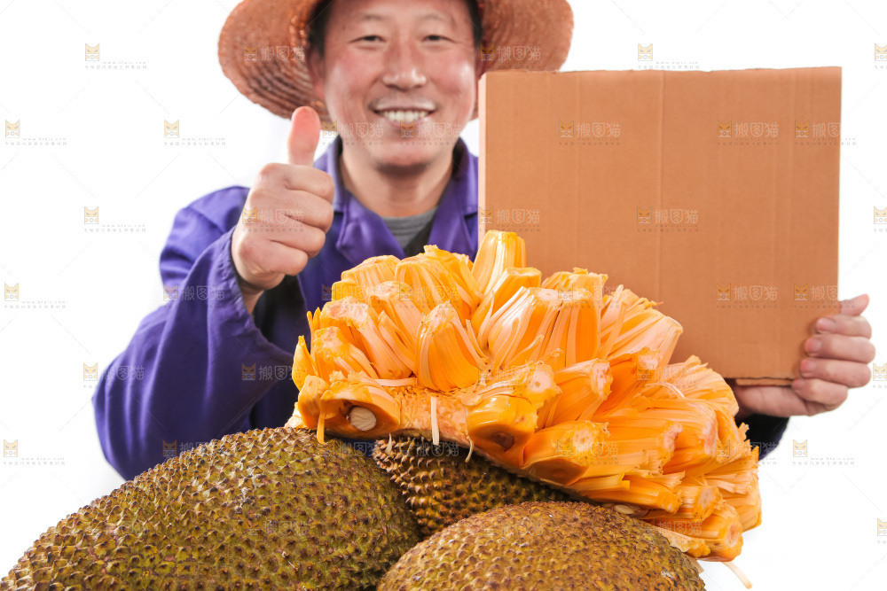 一堆新鲜红肉菠萝蜜