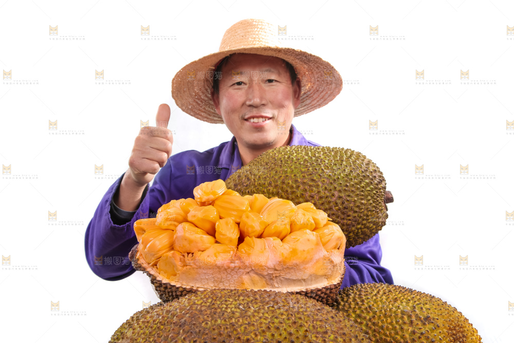 农民手里抱着菠萝蜜