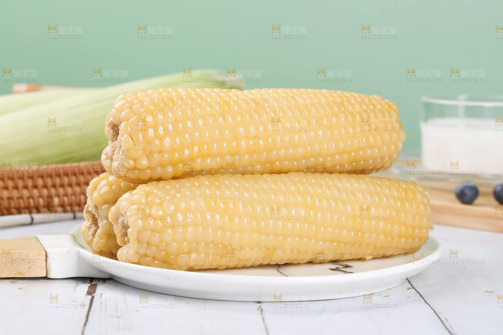 一盘东北白糯玉米