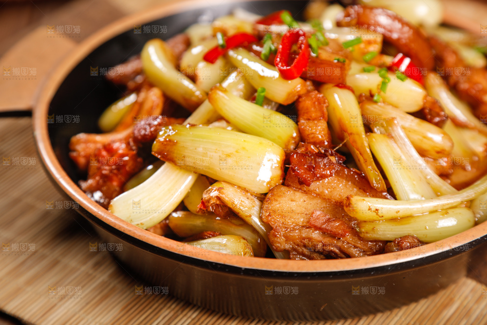 一盘藠头炒肉