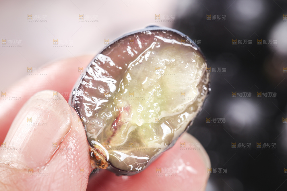手里拿着树葡萄