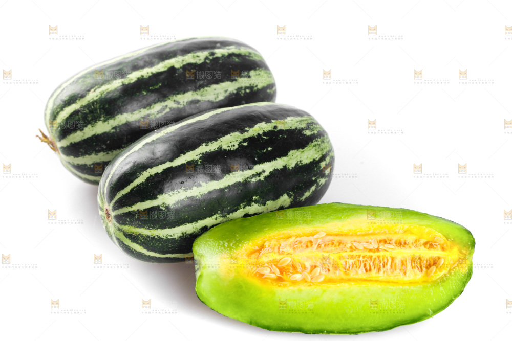白底上的博洋9号甜瓜