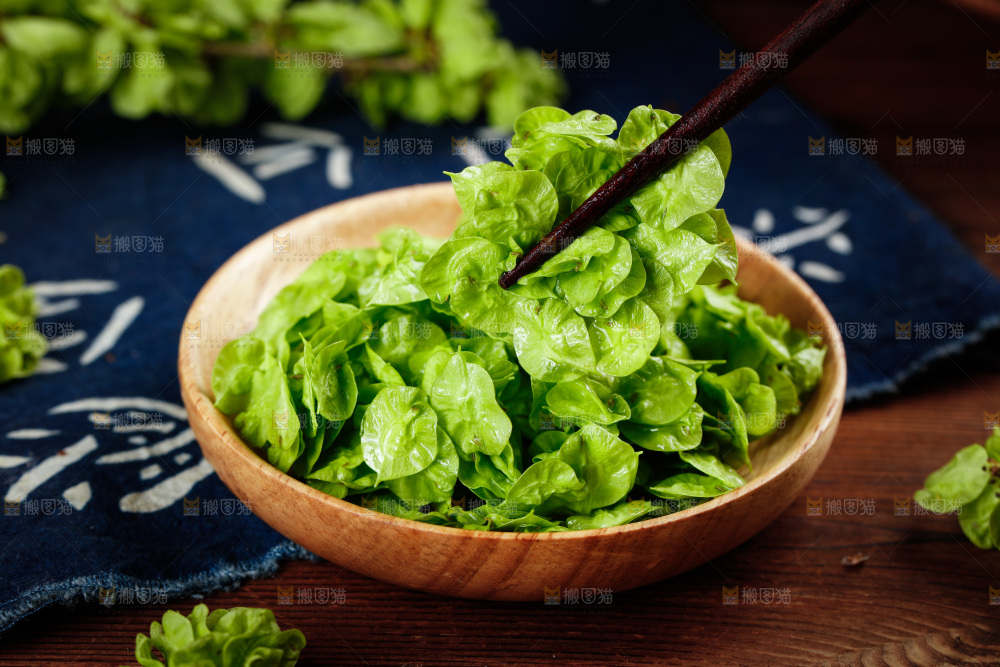筷子上夹着榆钱