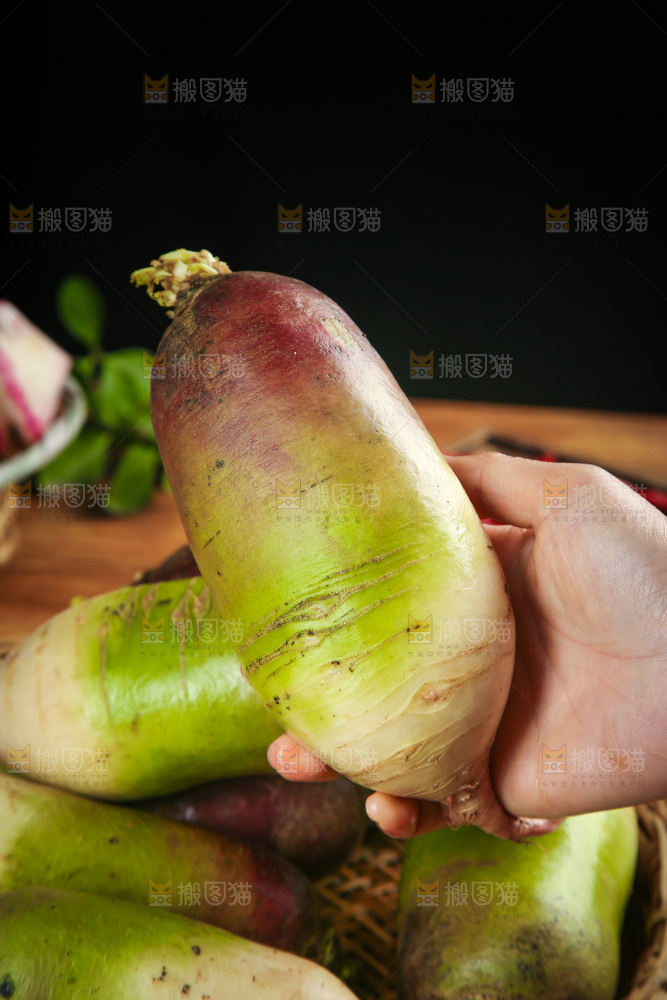 手里拿着冰激凌萝卜