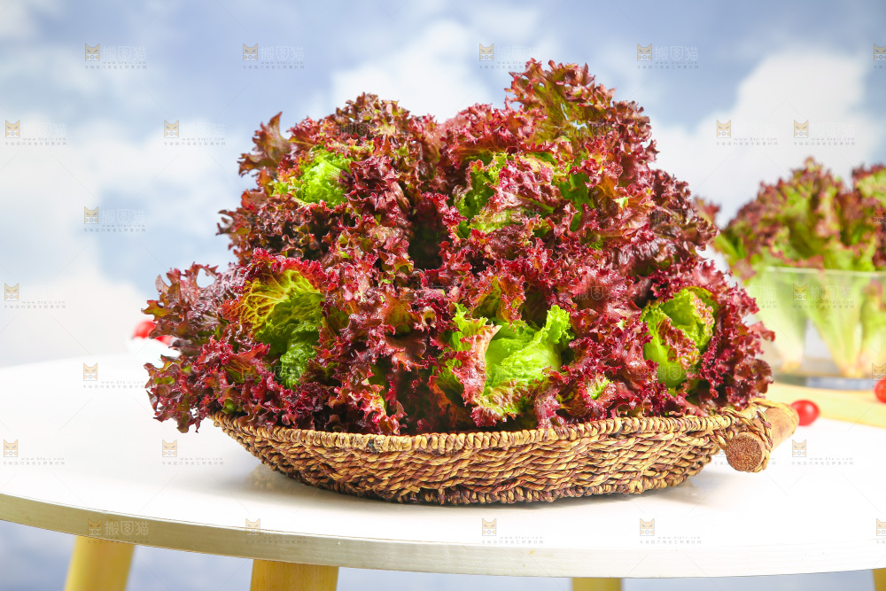 一篮紫叶生菜