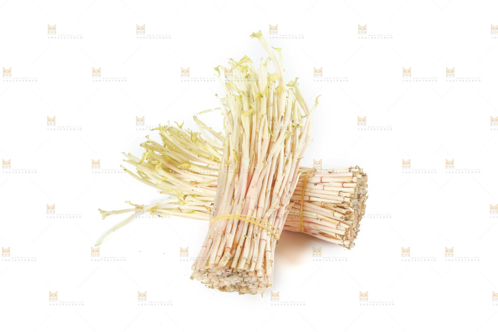 白底上放着折耳根嫩芽