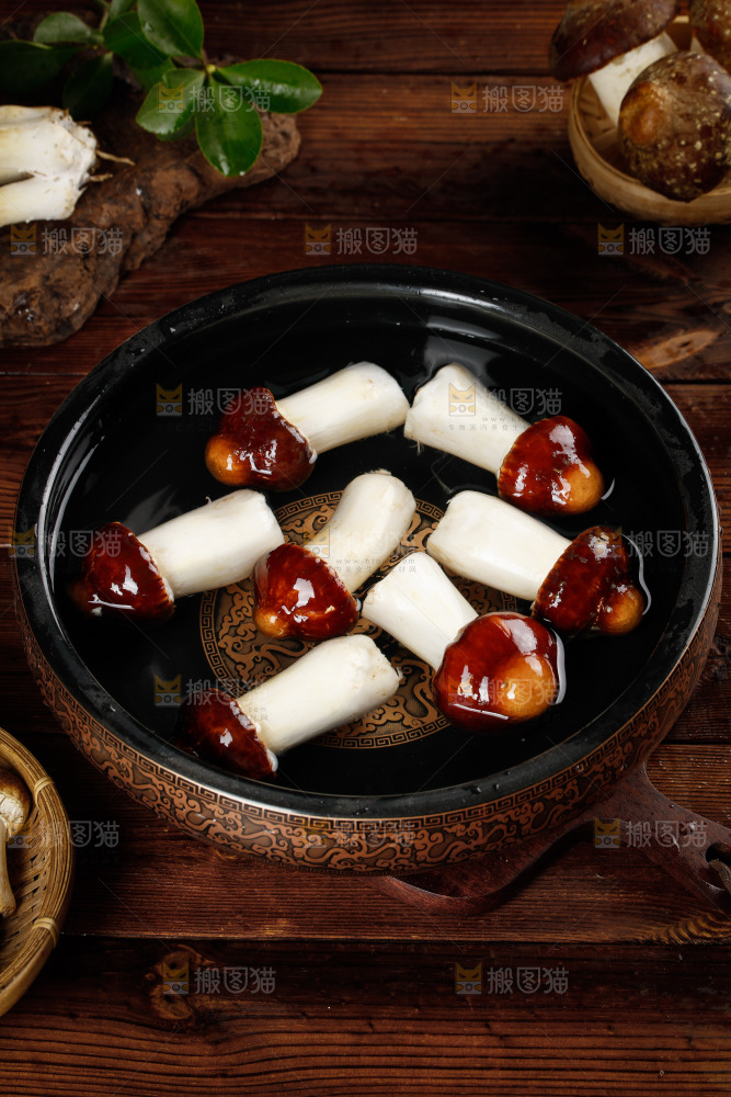 碗里泡着松茸菇