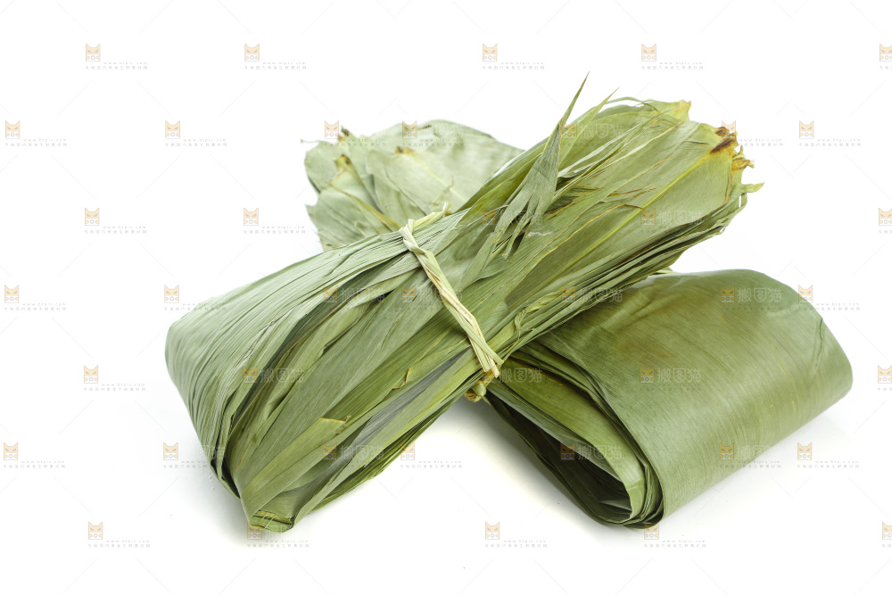 白底上的天然粽叶