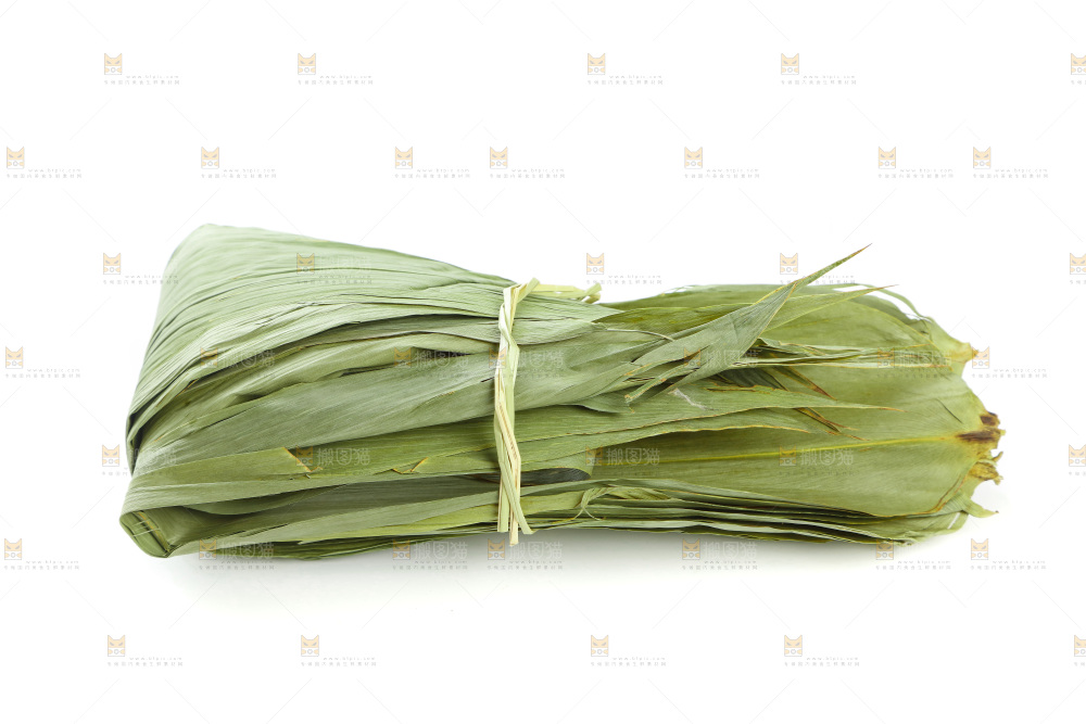白底上的天然粽叶