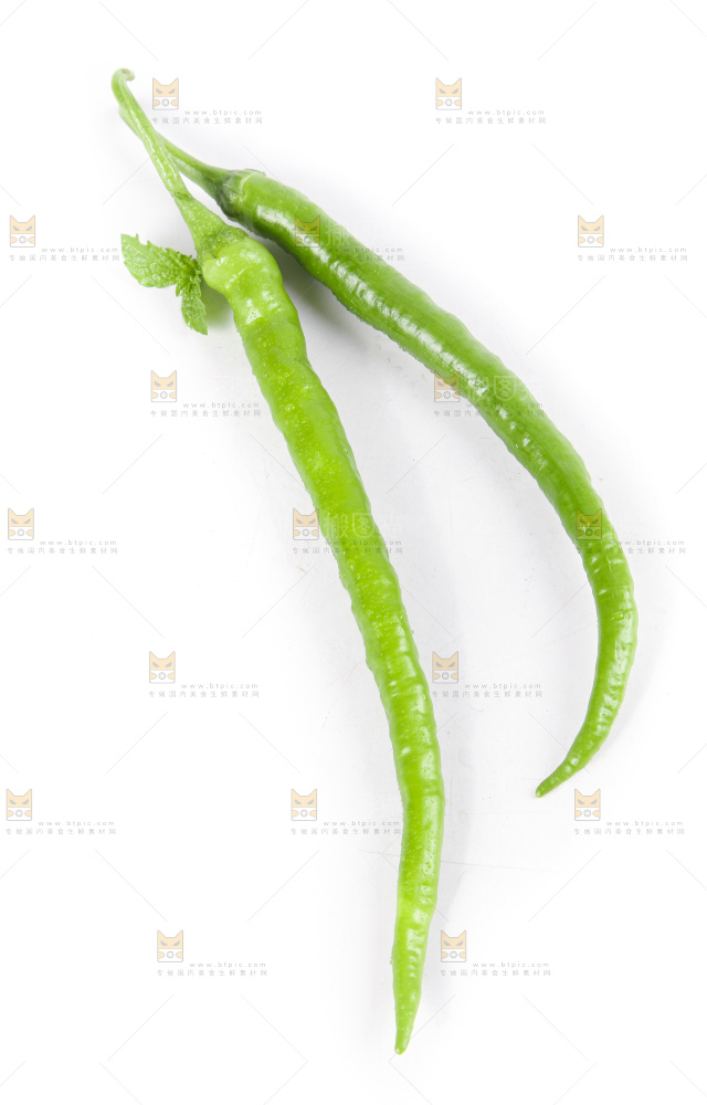 白底上的二荆条辣椒