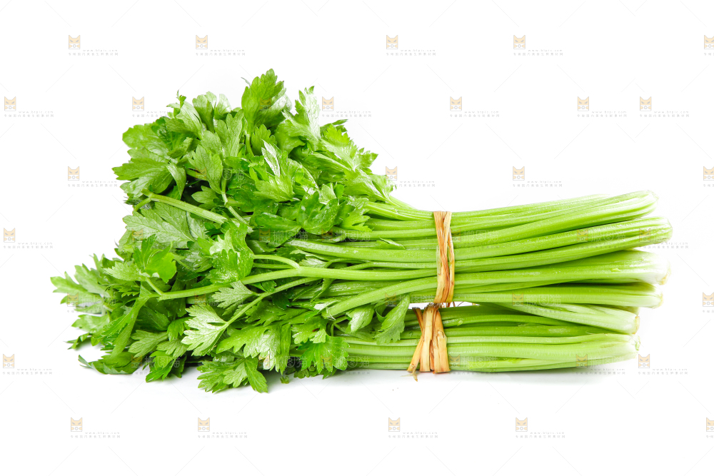 白底上堆放着香芹