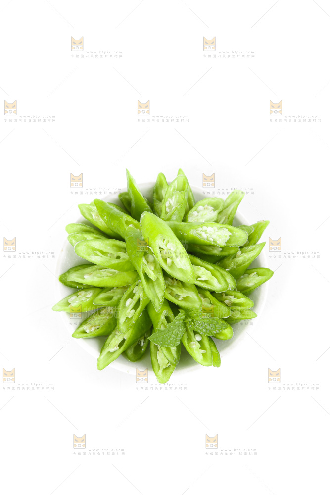 白底上的二荆条辣椒