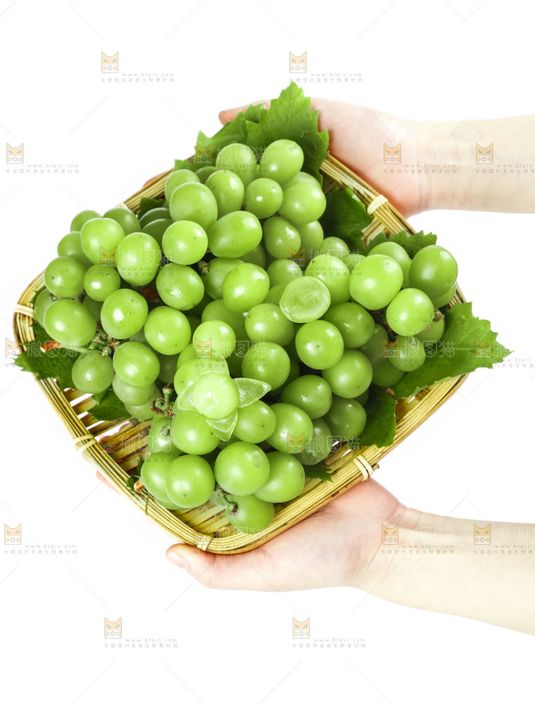 手里拿着无籽青提