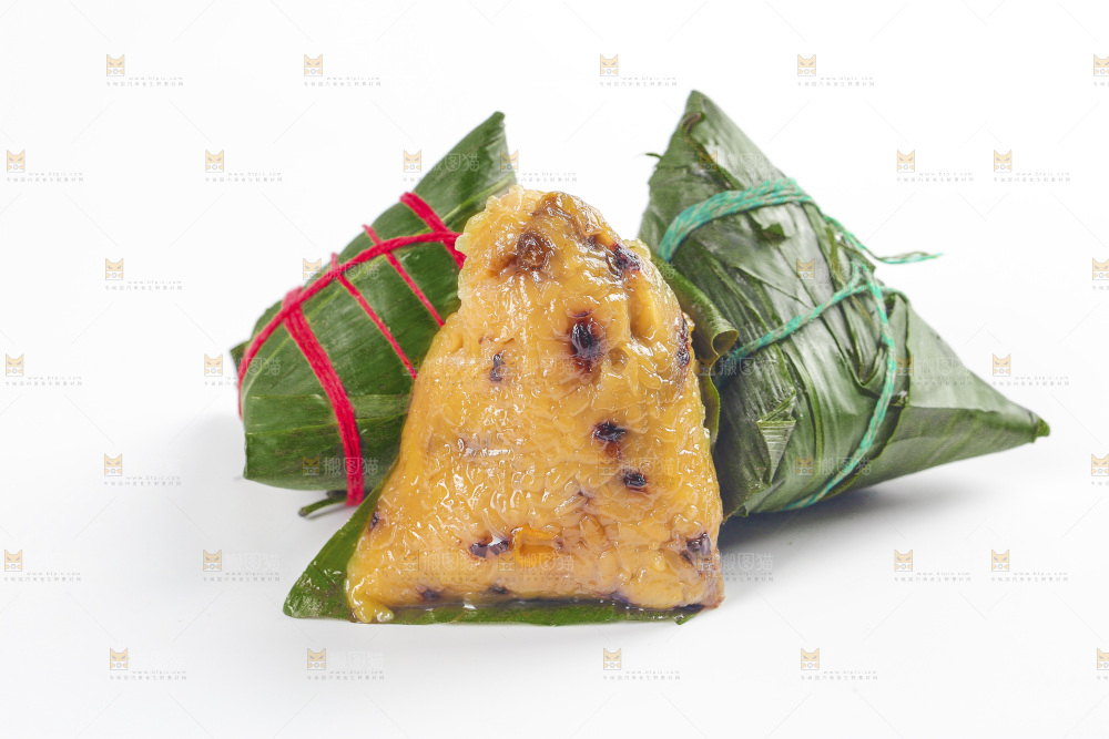 白底上的红豆粽