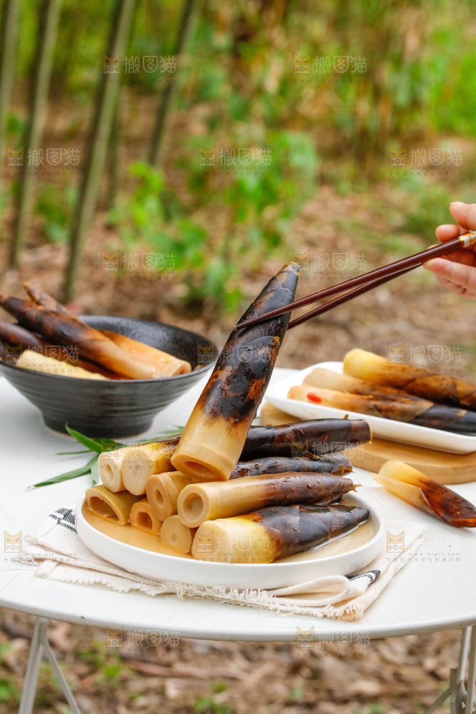 一盘老汤味手剥笋