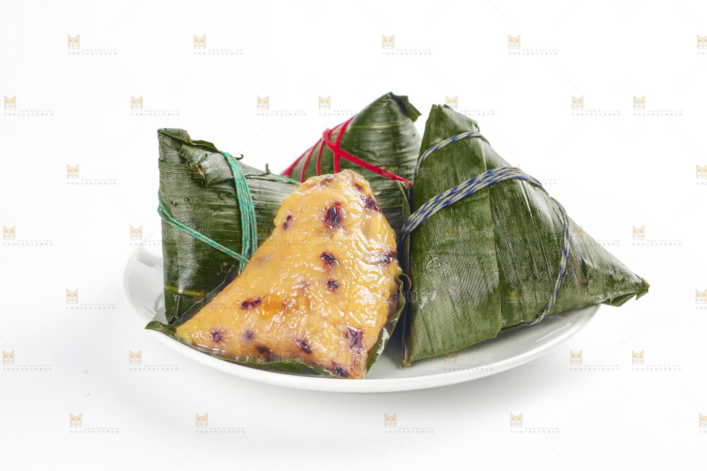 白底上的红豆粽