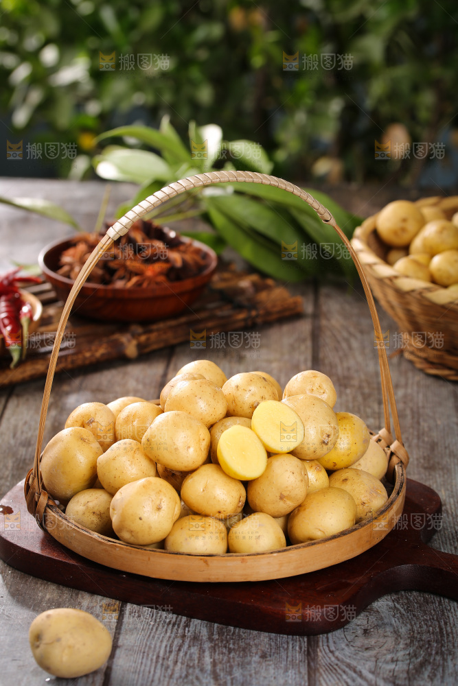 一篮新鲜小土豆