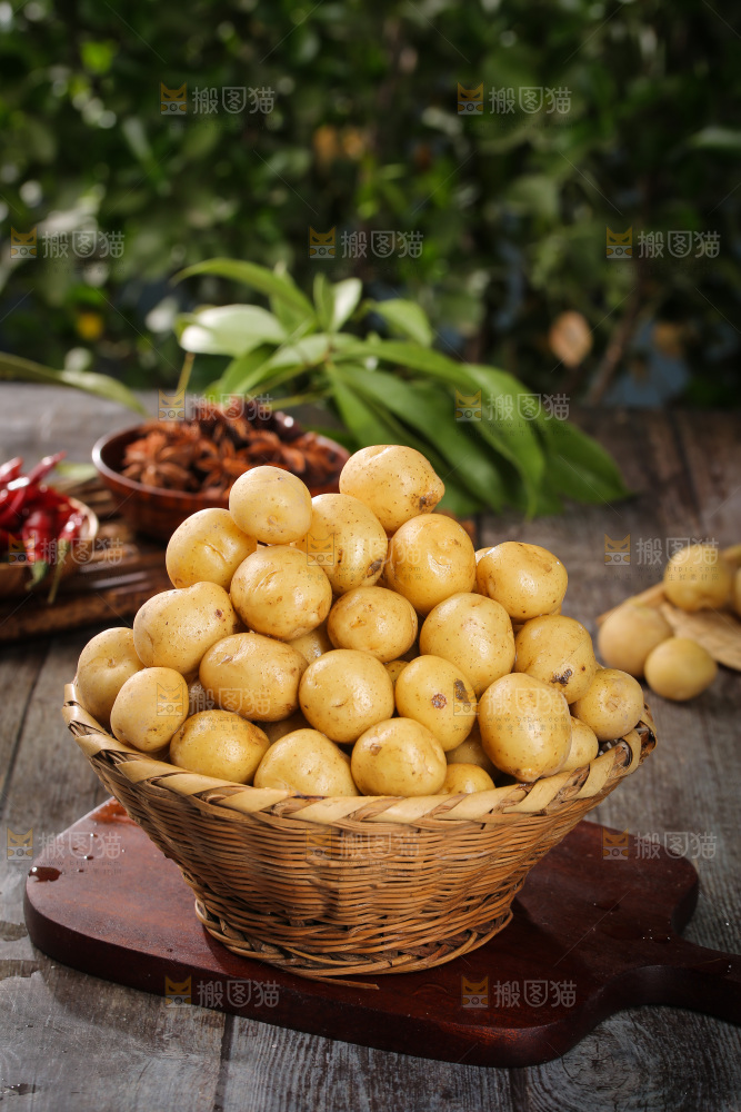 一篮新鲜小土豆