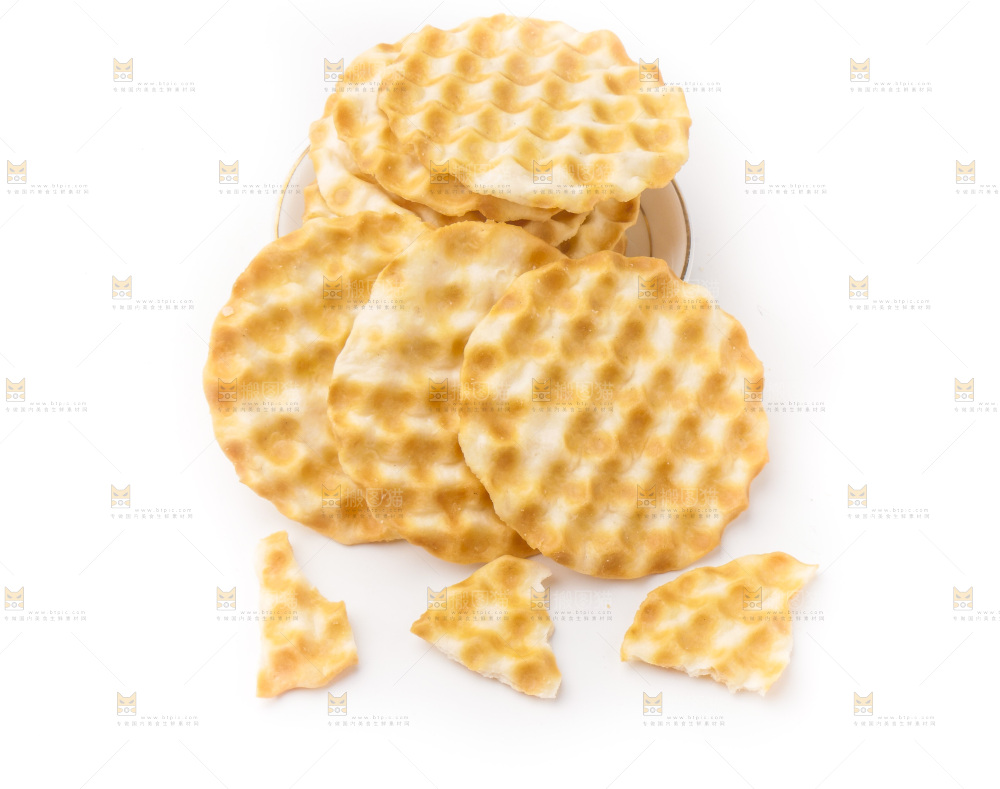 白底上的饼干