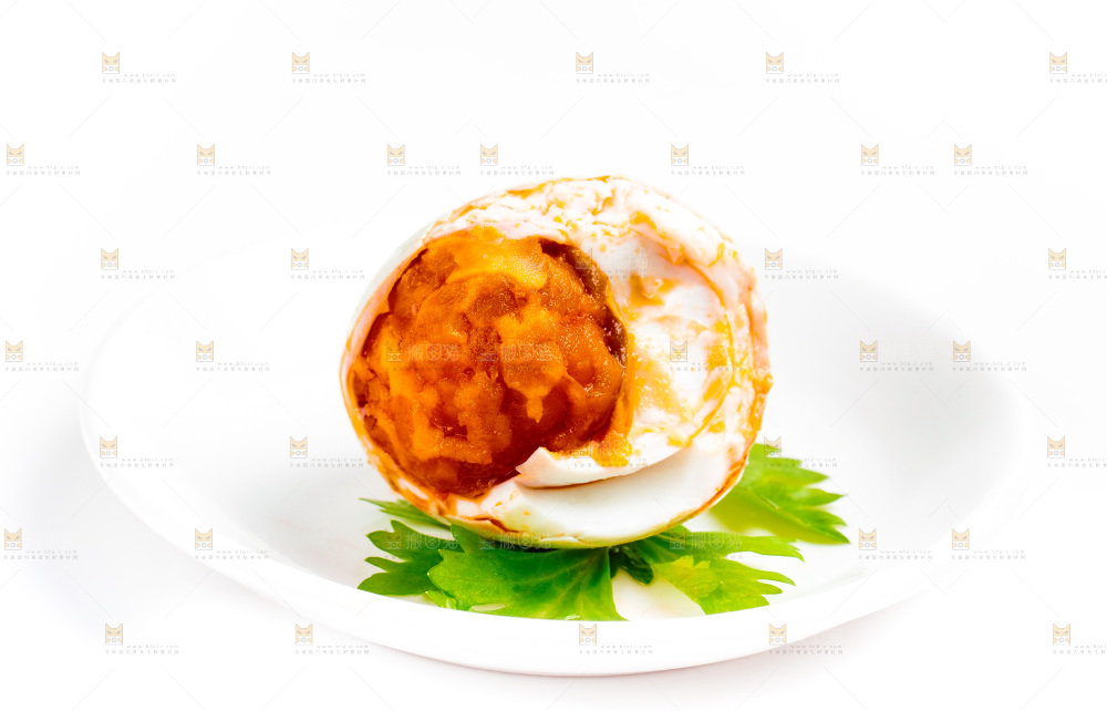 白底上的咸鸭蛋