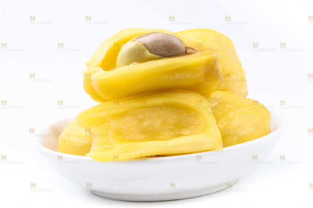 白底上放着海南菠萝蜜