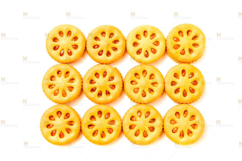 白底的夹心饼干