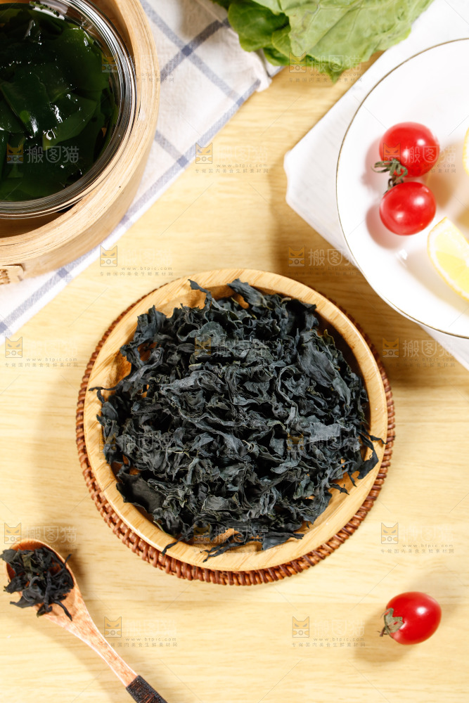 一盘干燥裙带菜