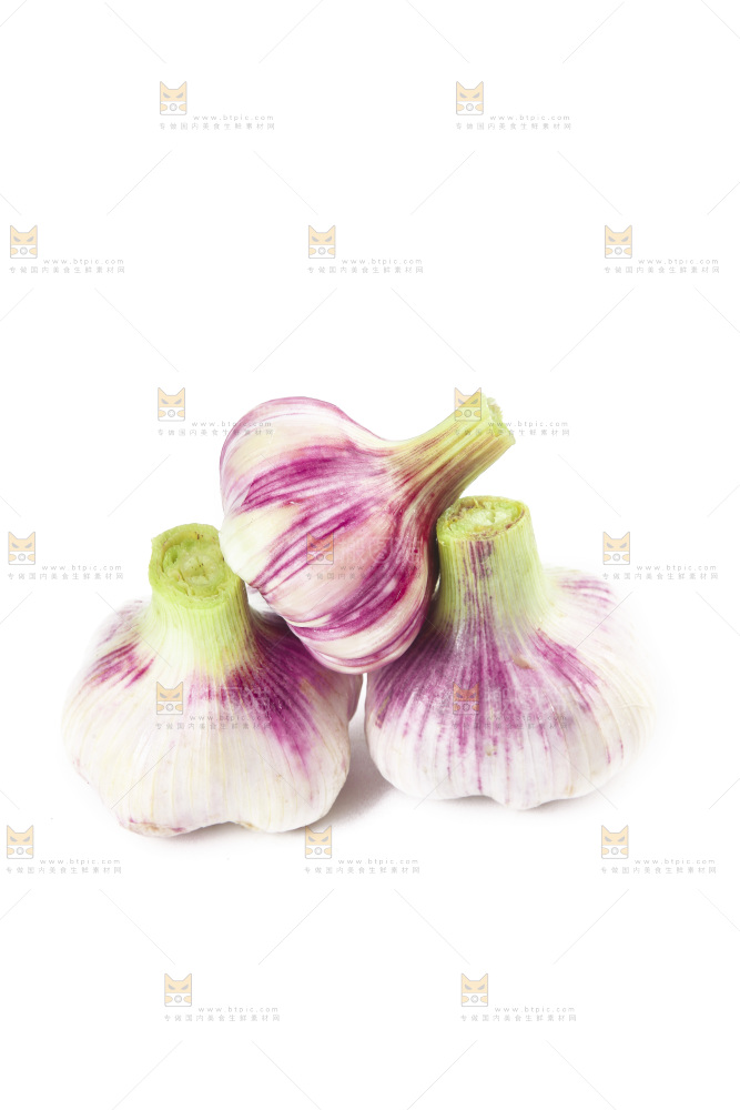 白底上的大蒜