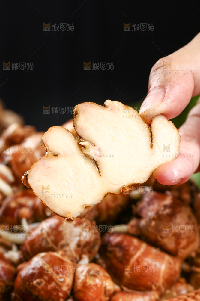 手里拿着切面的沙姜