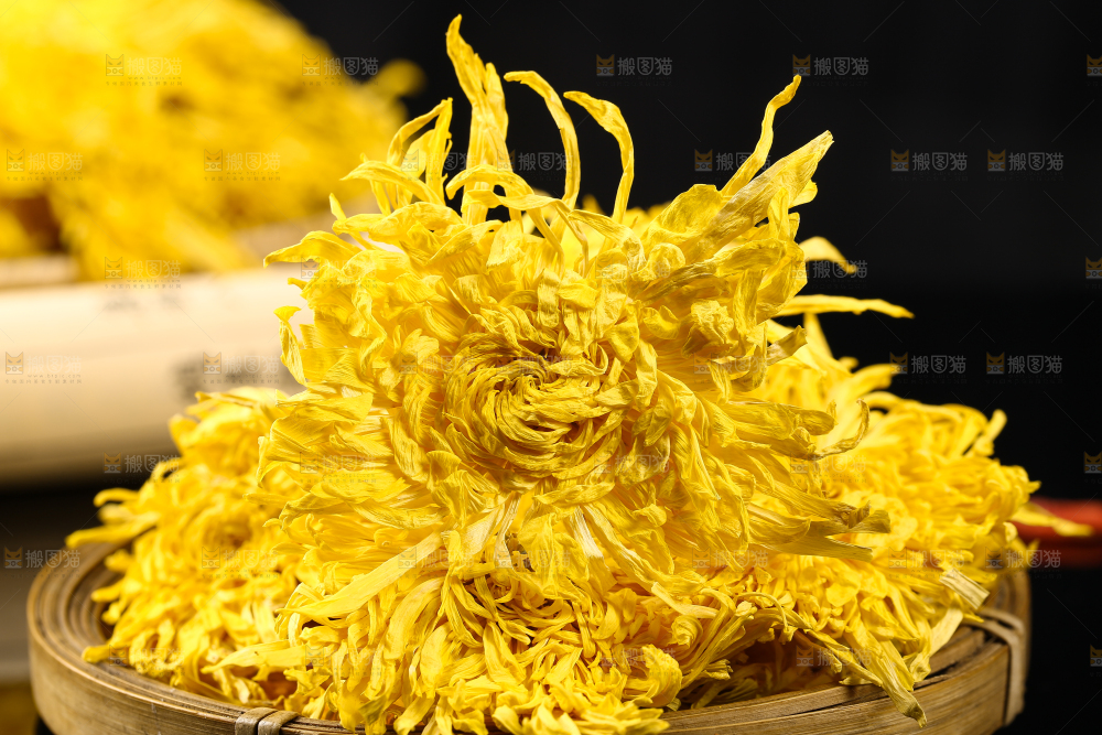 篮子里装着菊花