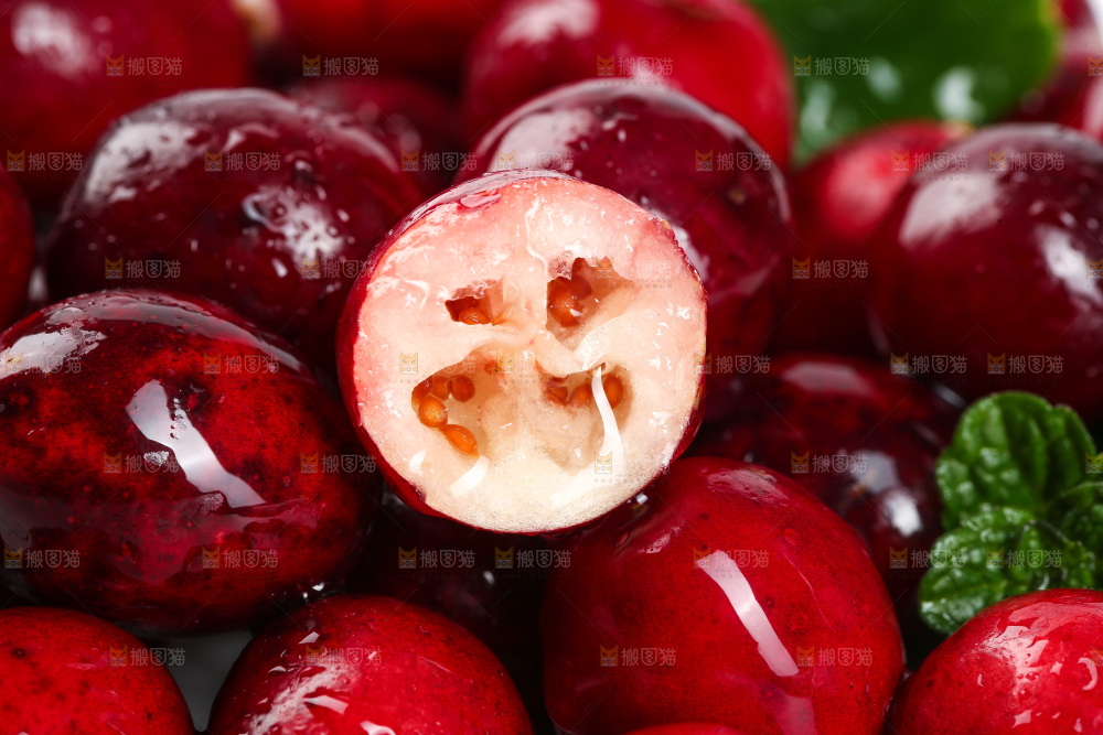 新鲜蔓越莓纹理
