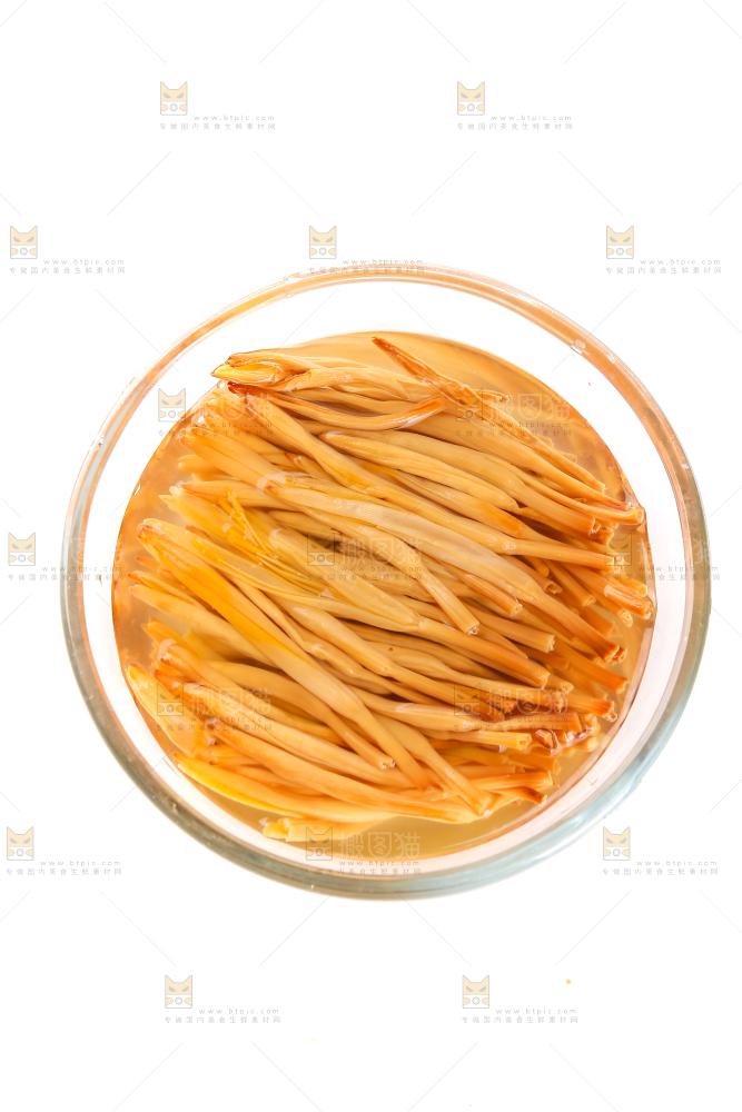 白底上的一碗黄花菜