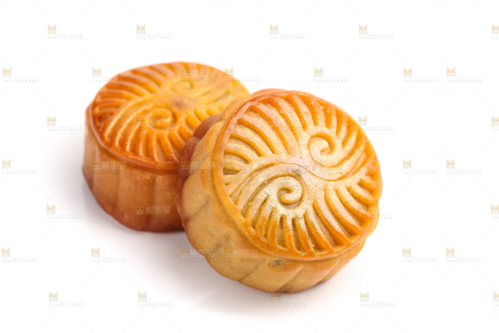 白底上的水果月饼
