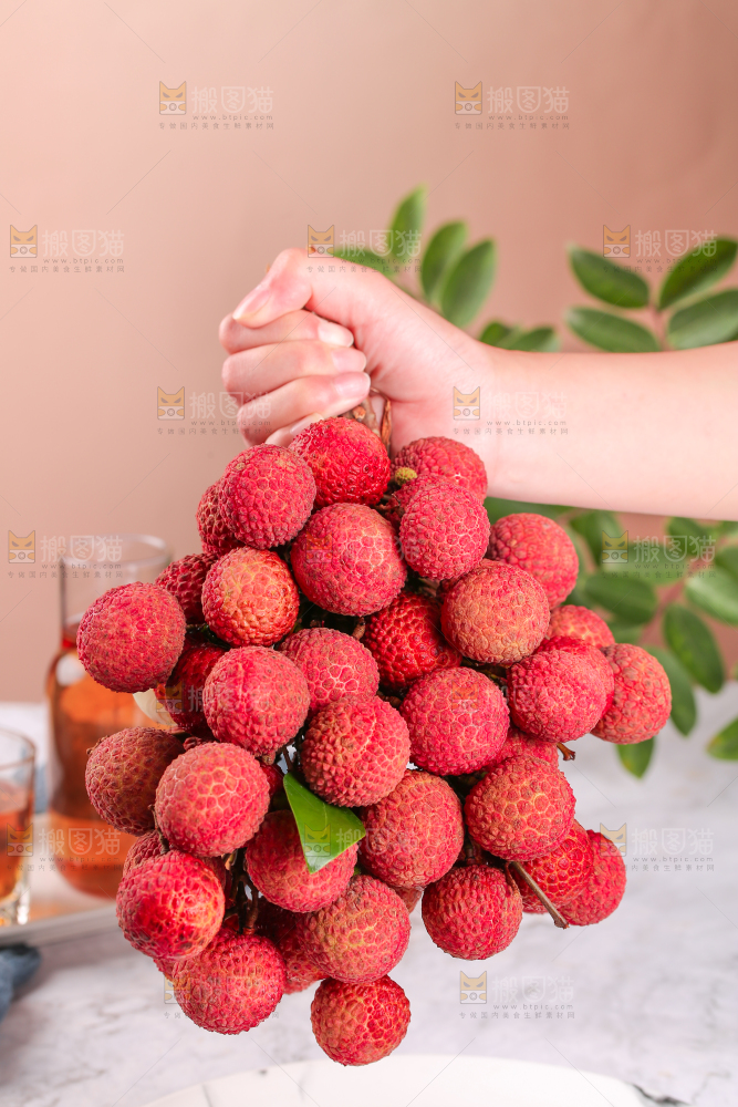 手上拿着的无核荔枝