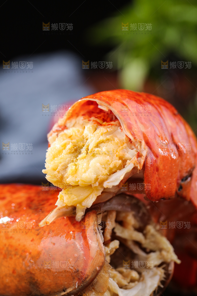 盘子里放着澳洲龙虾