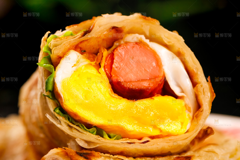 鸡蛋香肠卷饼纹理