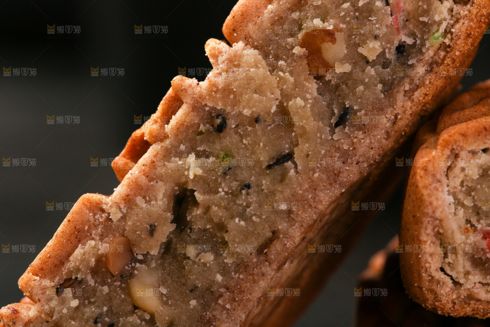 荞麦五仁月饼纹理