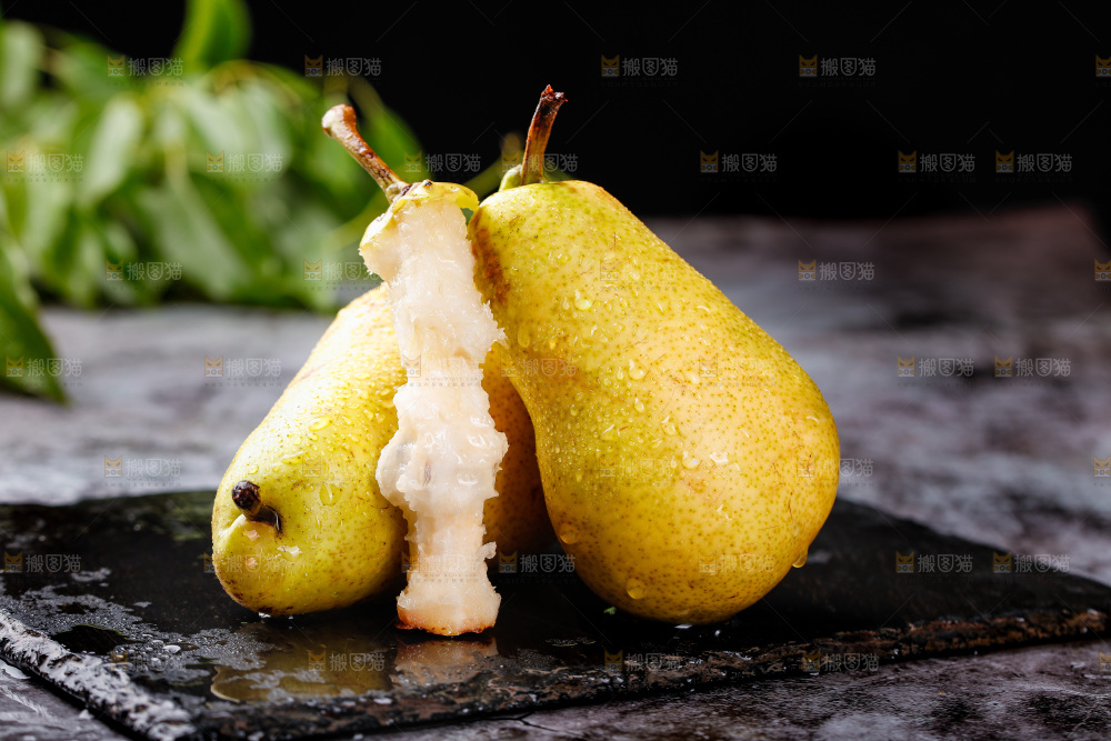 黑石板上的太婆梨