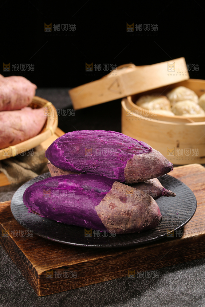 盘子里的山东大紫薯